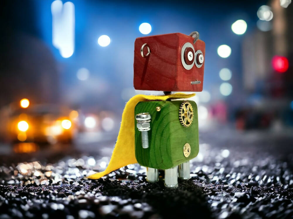 Vernon - Wooden Steampunk Superhero Robot
