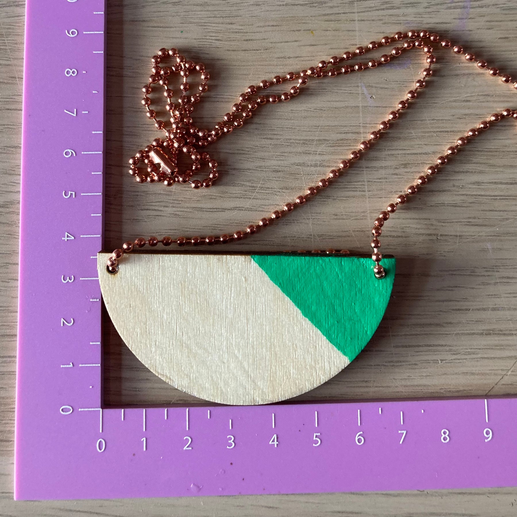 Hand painted wood pendant