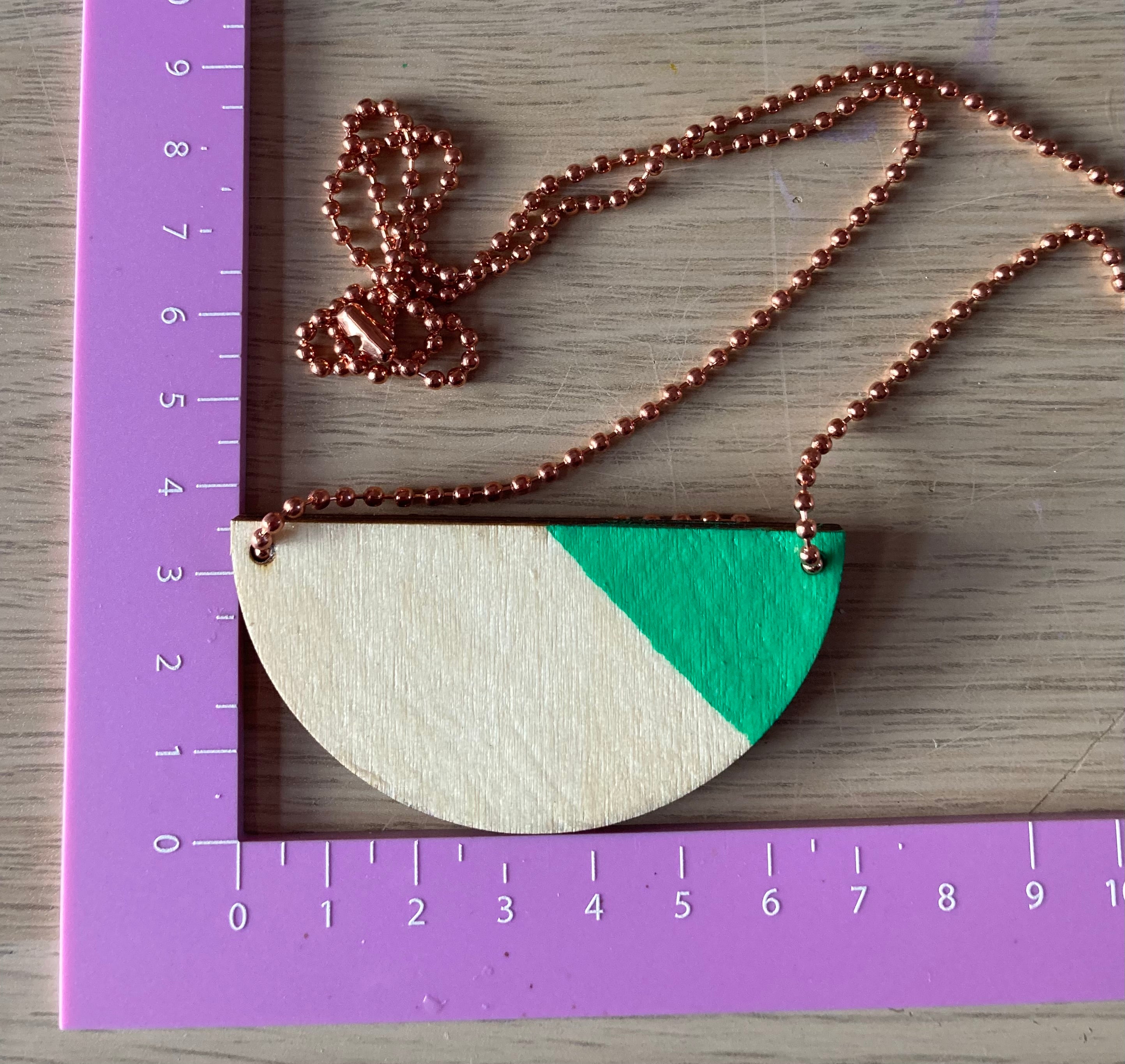 Hand painted wood pendant
