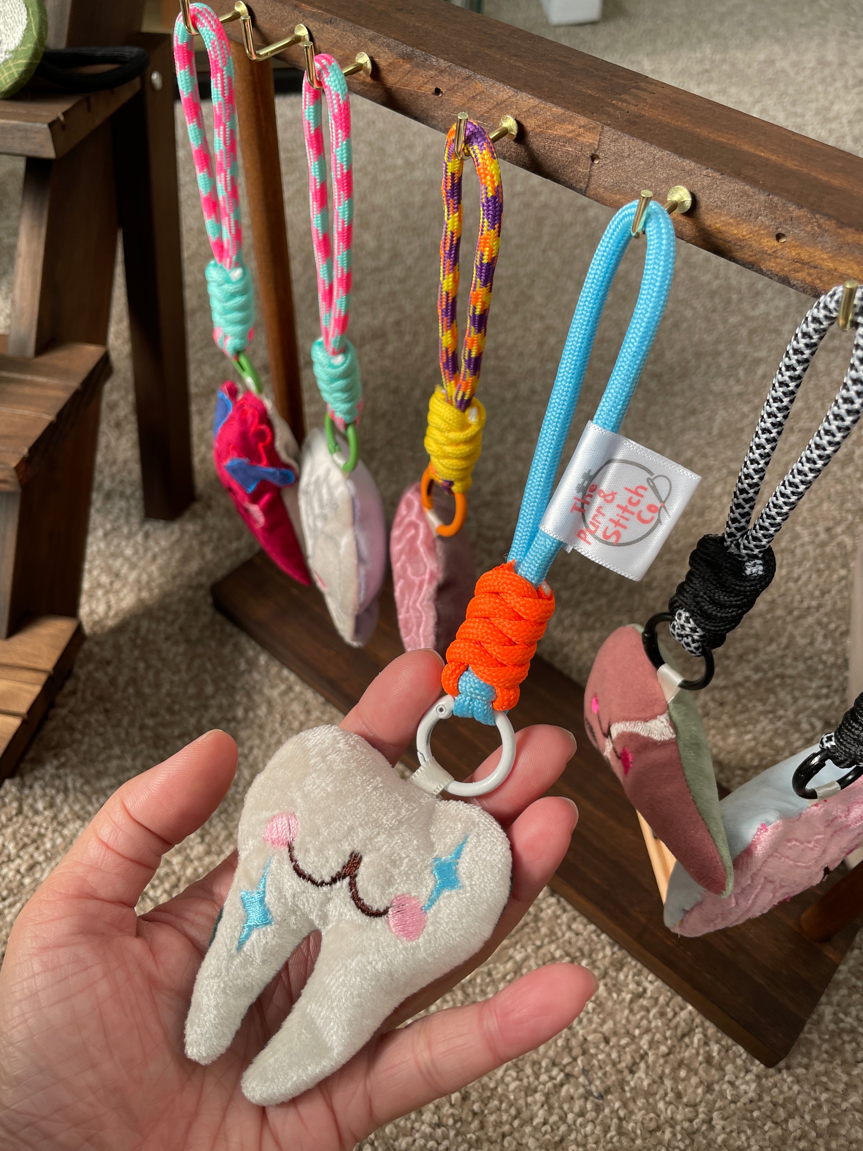 Cute Anatomy Plush Keychain, Embroidered Organ Charm, Funny Nurse Medical Gift