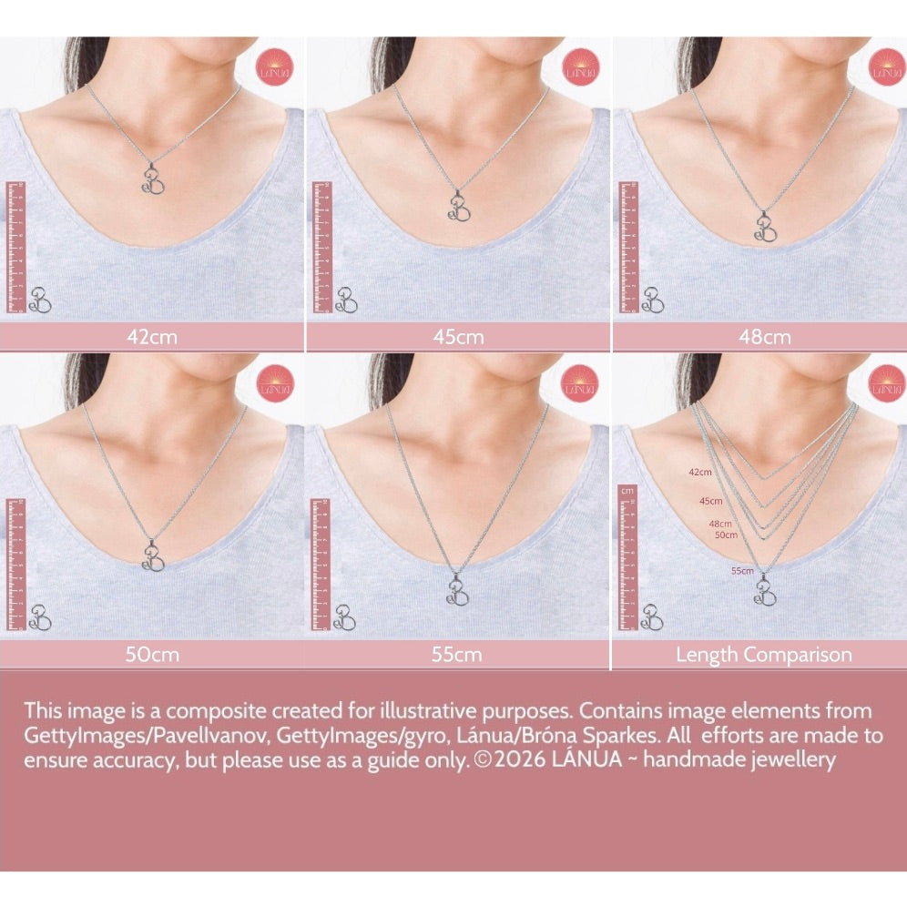 NEW Initial Letter Pendant | Sterling silver wire | Belcher chain necklace | Personal Custom Jewellery