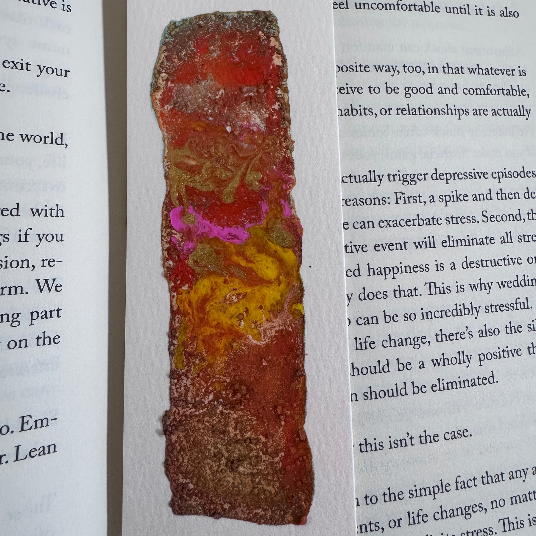 Molten Bloom Handmade Watercolour Bookmark