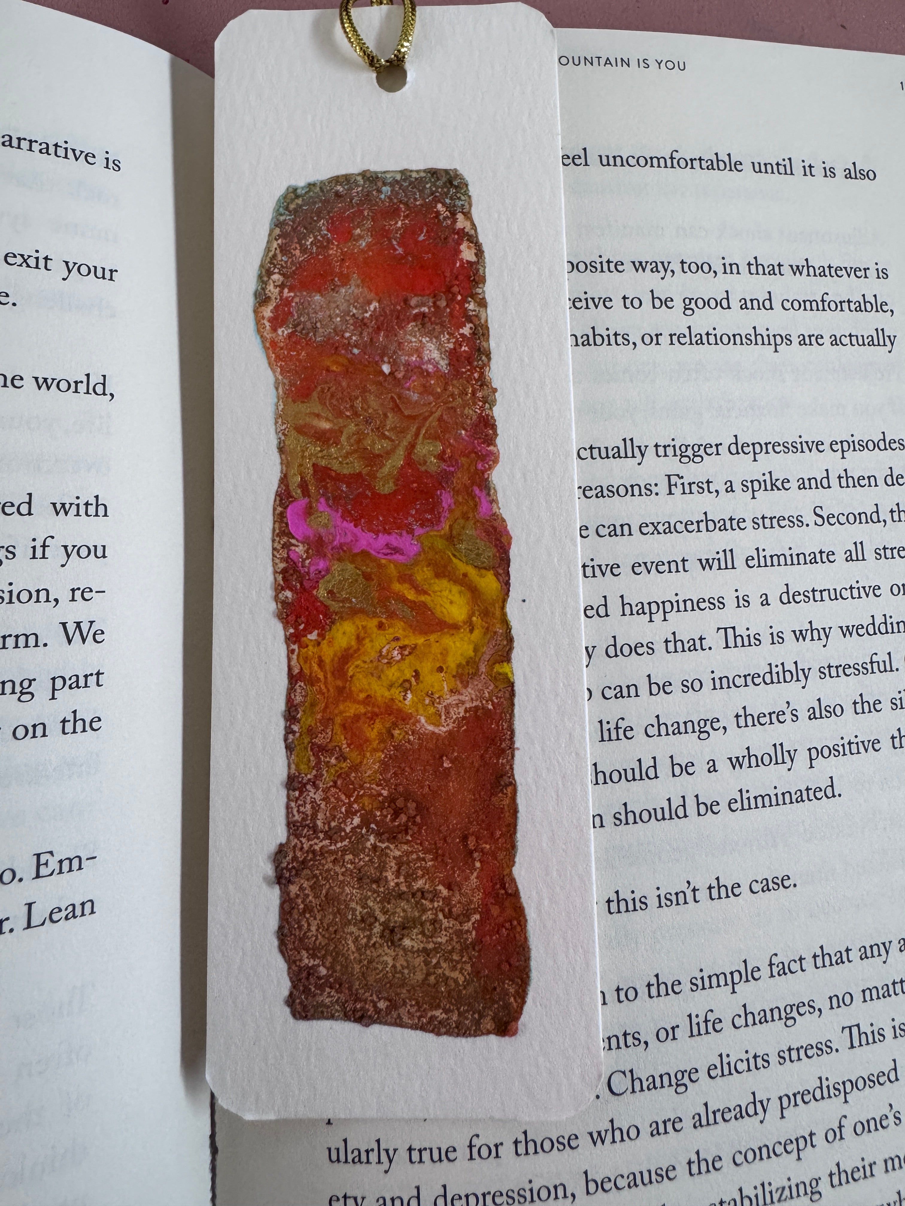 Molten Bloom Handmade Watercolour Bookmark