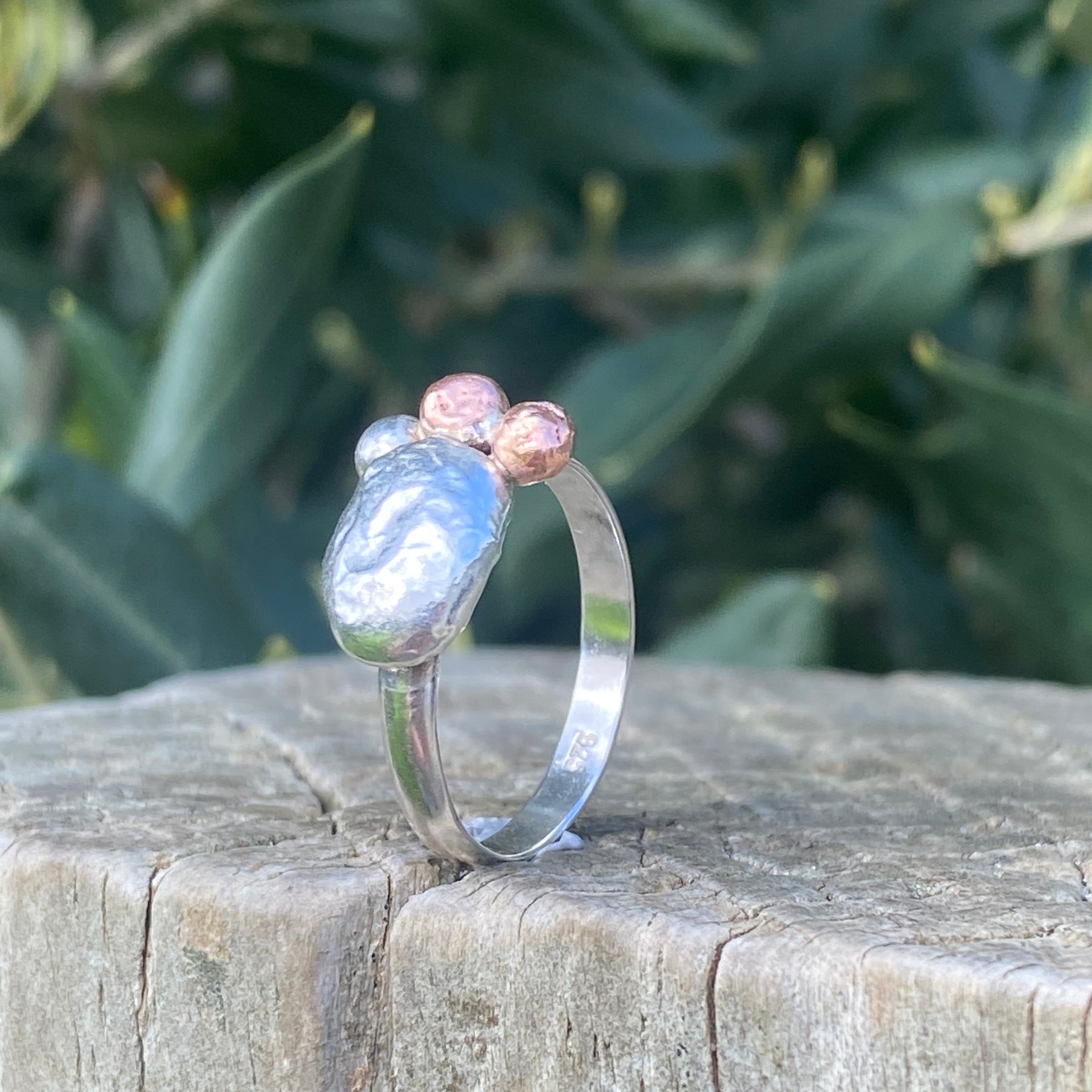 Gather Ring – Sterling Silver &amp; Copper – Size P