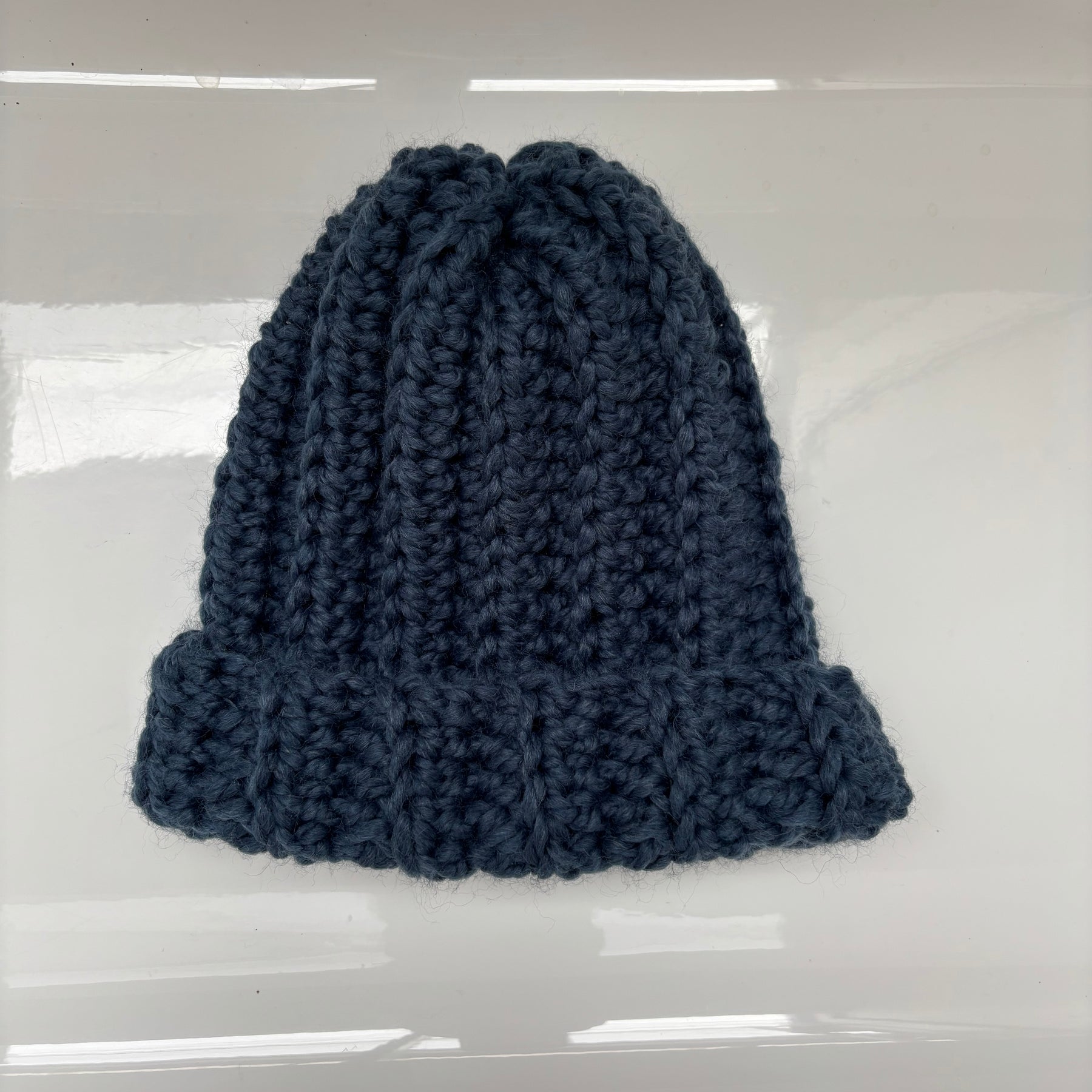 Hand Crocheted Beanie | Super Chunky | Light Navy Blue | Unisex