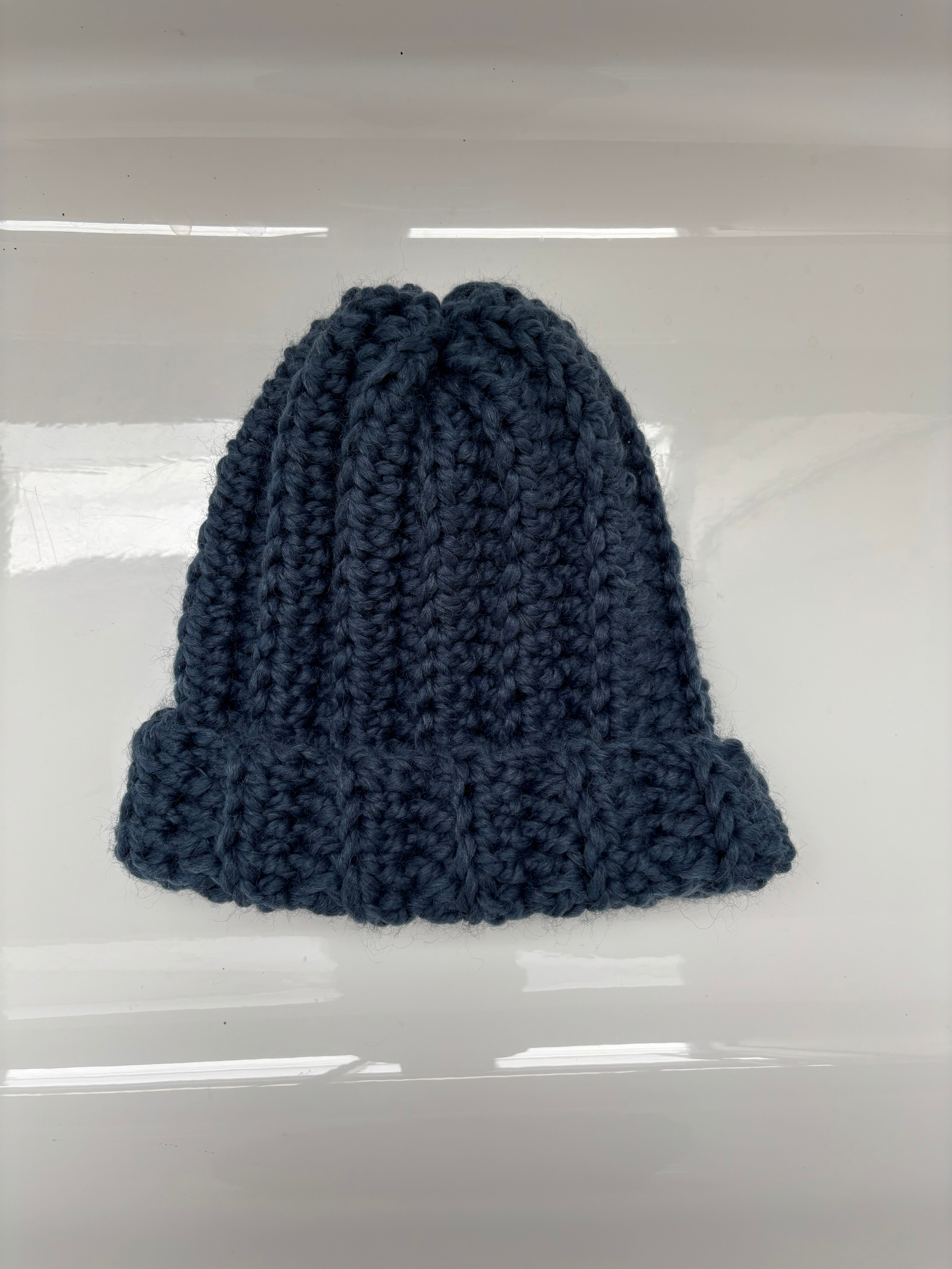 Hand Crocheted Beanie | Super Chunky | Light Navy Blue | Unisex