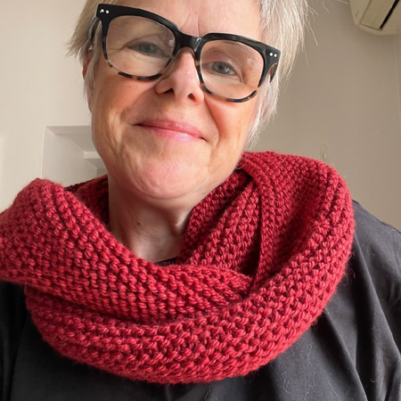 Chunky Red knitted Infinity Cowl