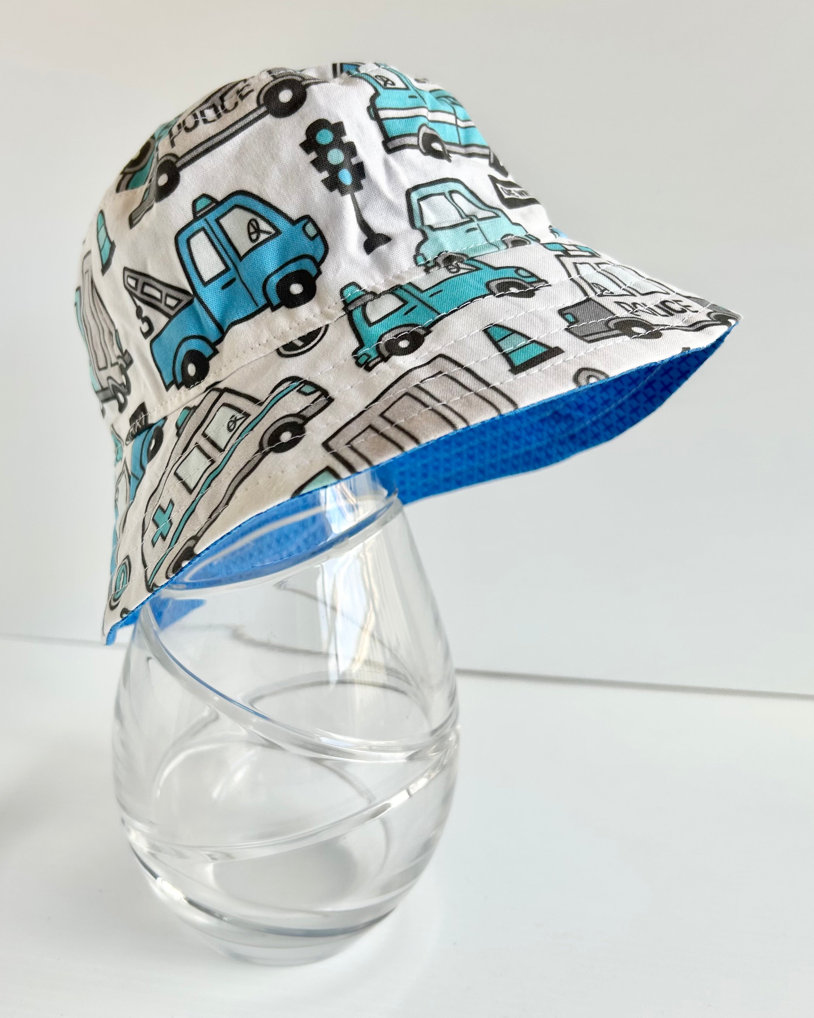 Ready to post- Small size regular brim hats with chin strap- reduced price