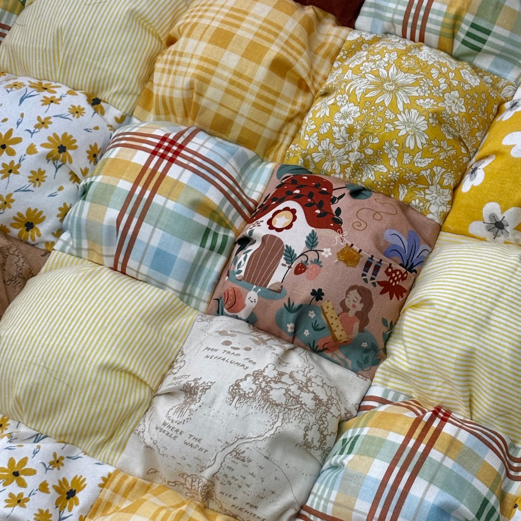 Handmade Puff Quilt Play Mat | Soft Cotton Baby Play Mat