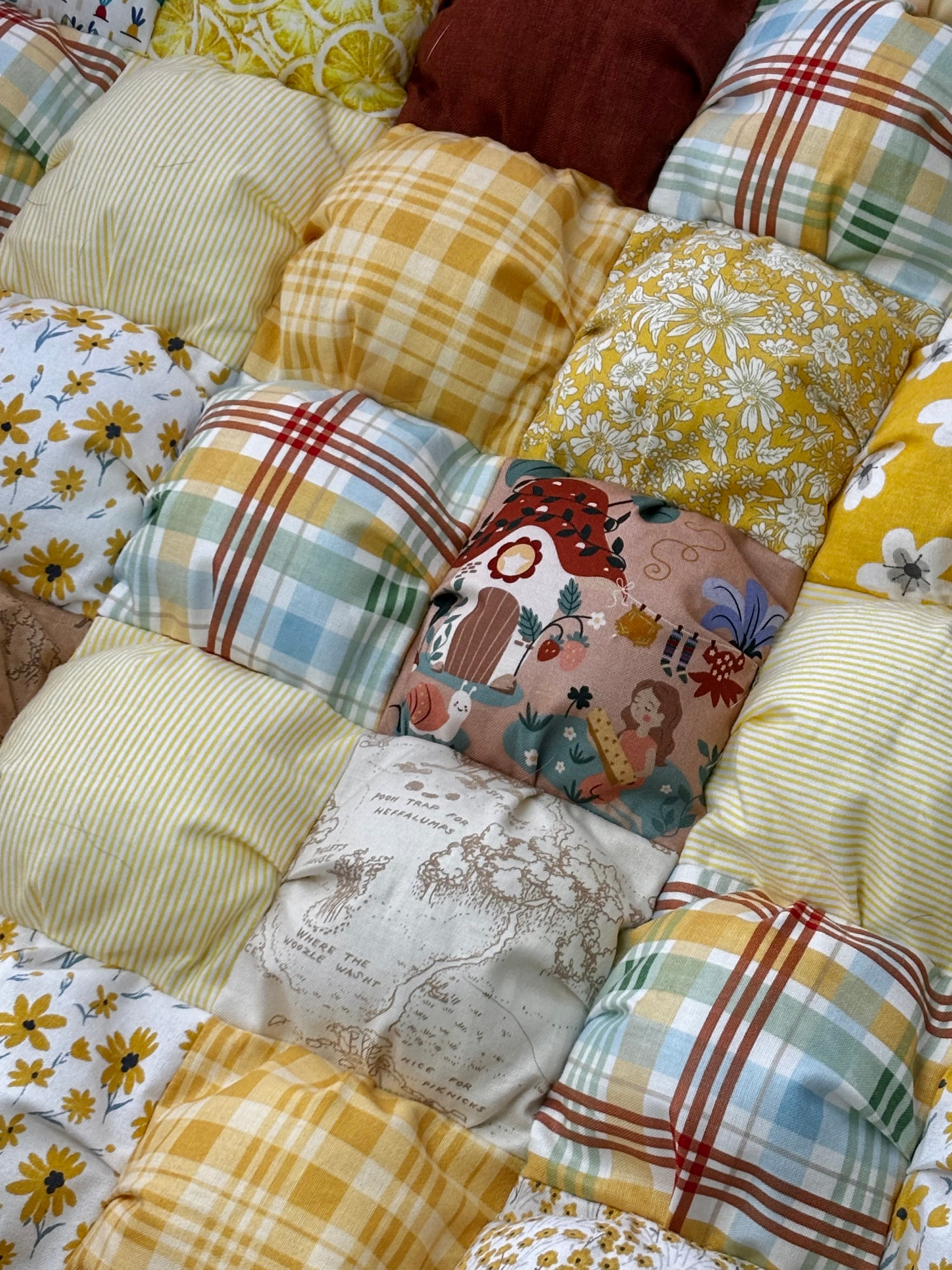 Handmade Puff Quilt Play Mat | Soft Cotton Baby Play Mat