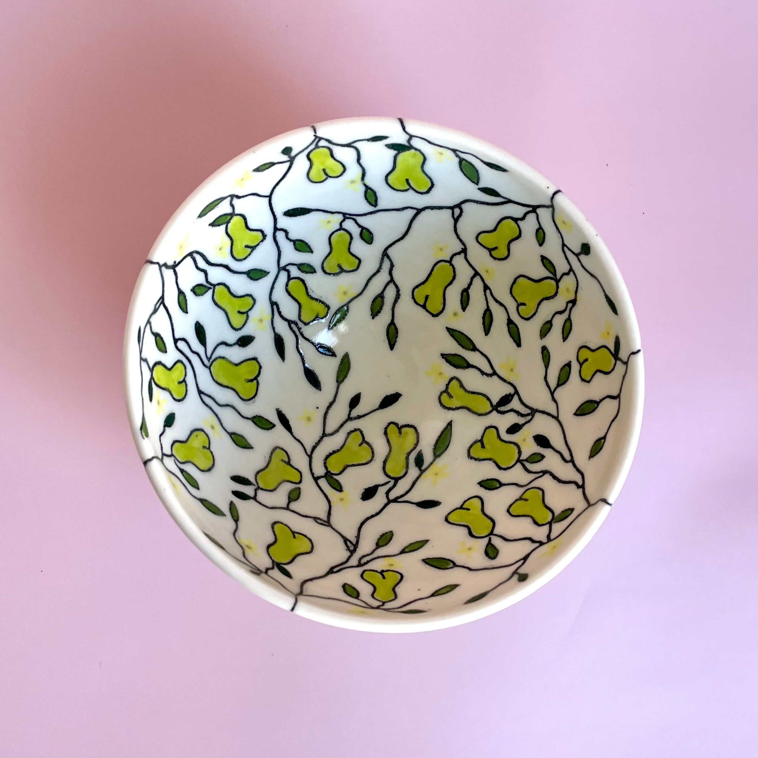 Small porcelain bowl with pear design