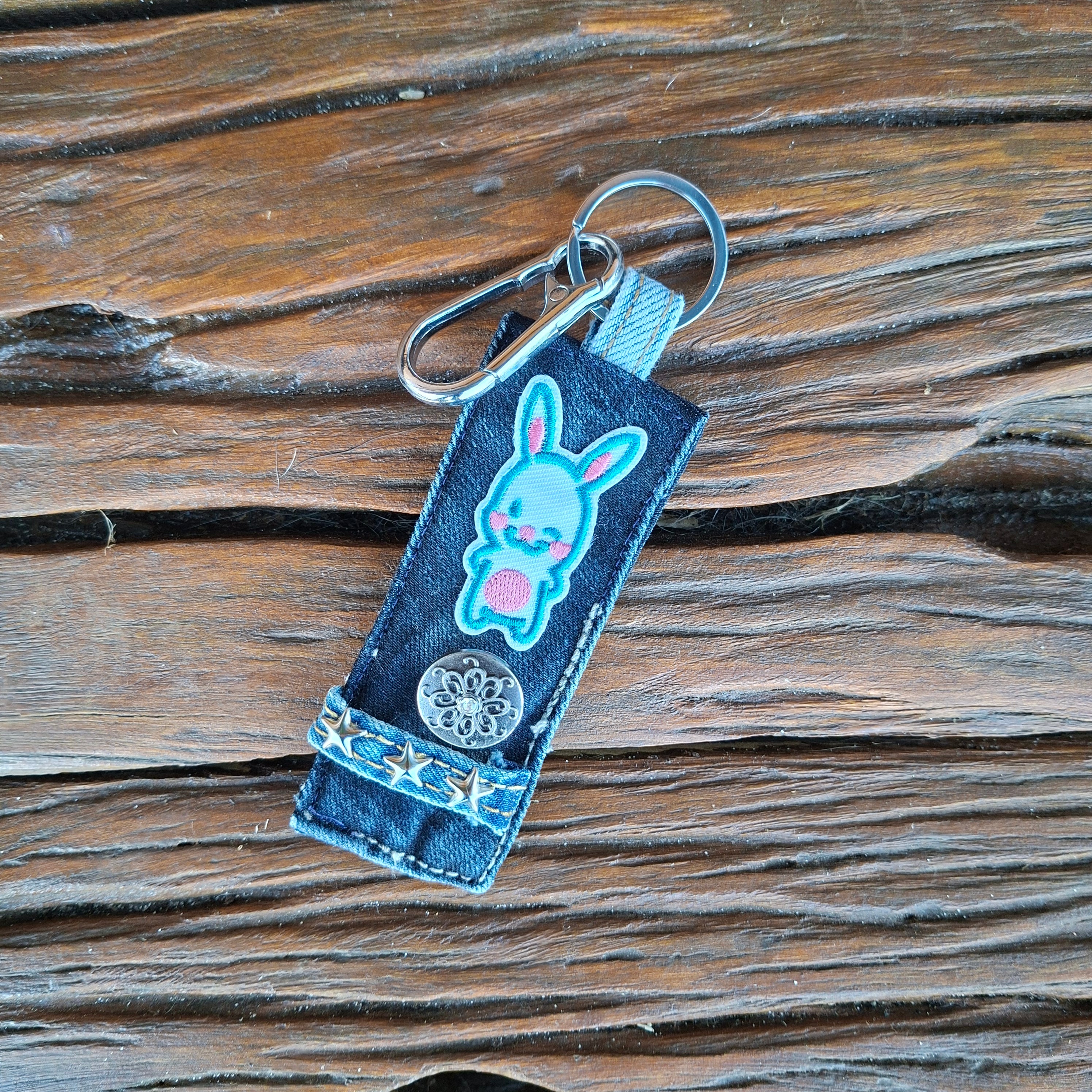Funky Recycled Denim Key Rings