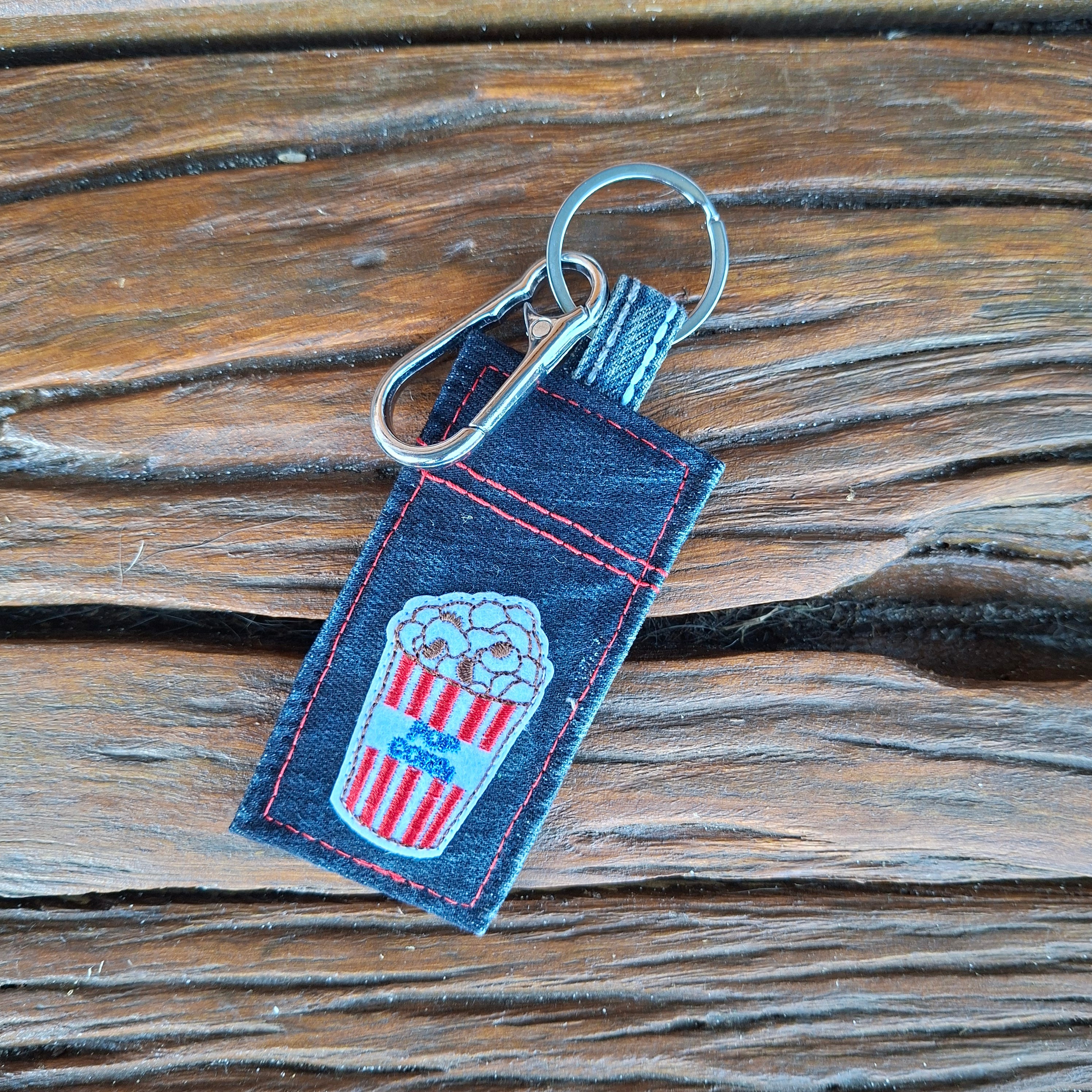 Funky Recycled Denim Key Rings