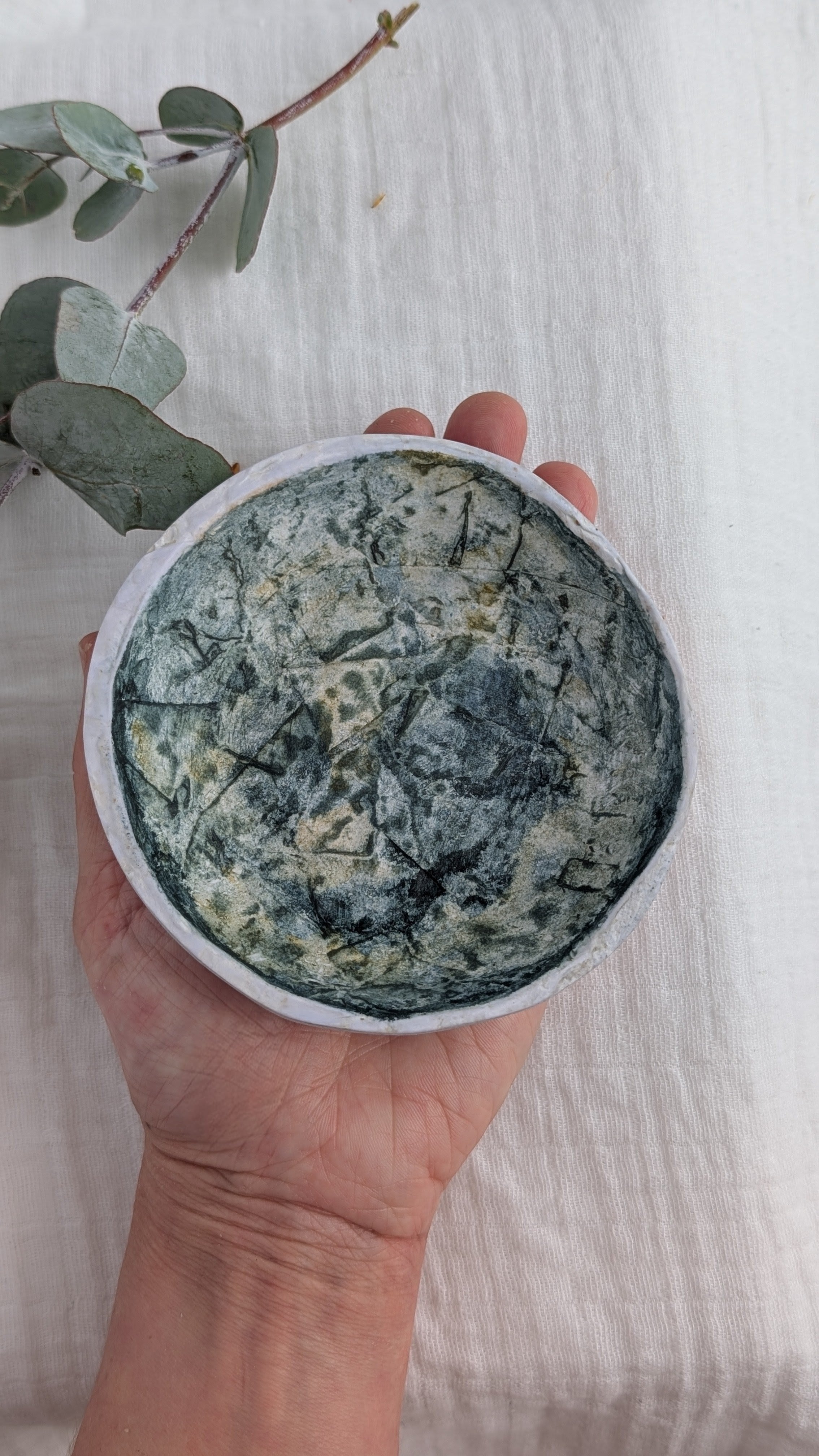 Handmade Paper Clay Bowl – Decorative Catchall – Sustainable Paper Anniversary Gift