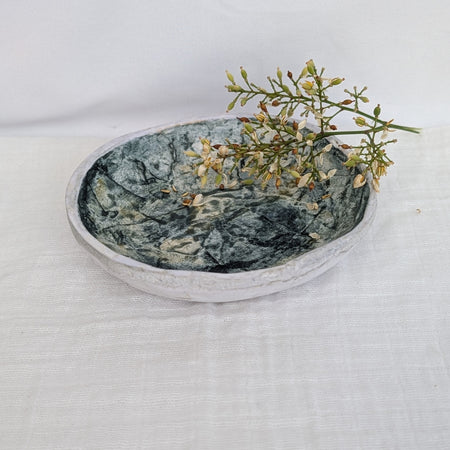 Handmade Paper Clay Bowl – Decorative Catchall – Sustainable Paper Anniversary Gift