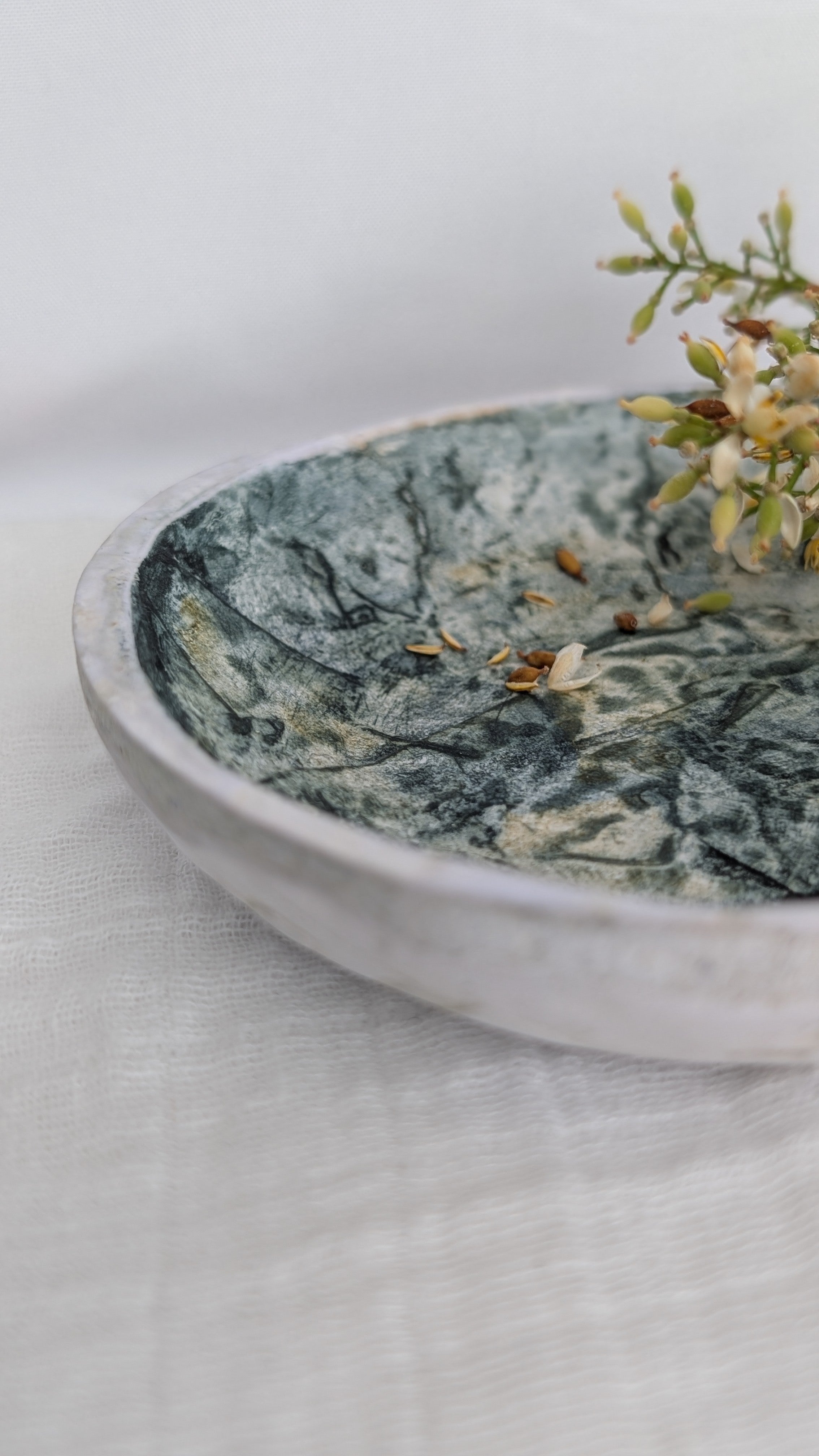 Handmade Paper Clay Bowl – Decorative Catchall – Sustainable Paper Anniversary Gift