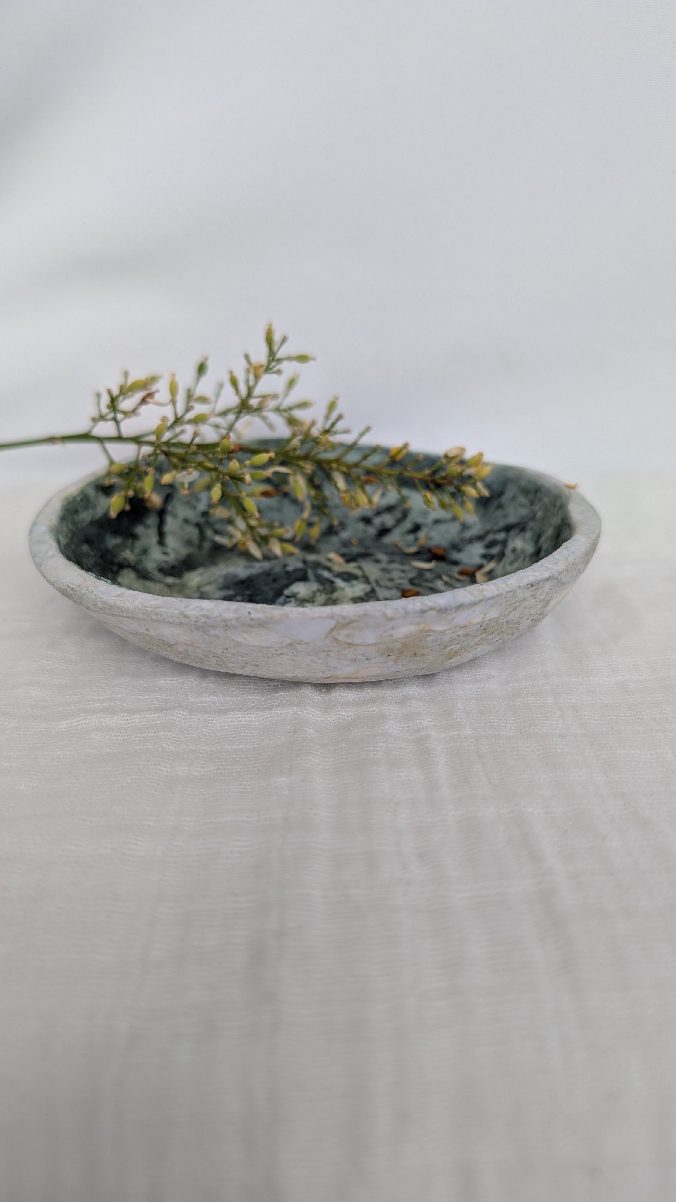 Handmade Paper Clay Bowl – Decorative Catchall – Sustainable Paper Anniversary Gift