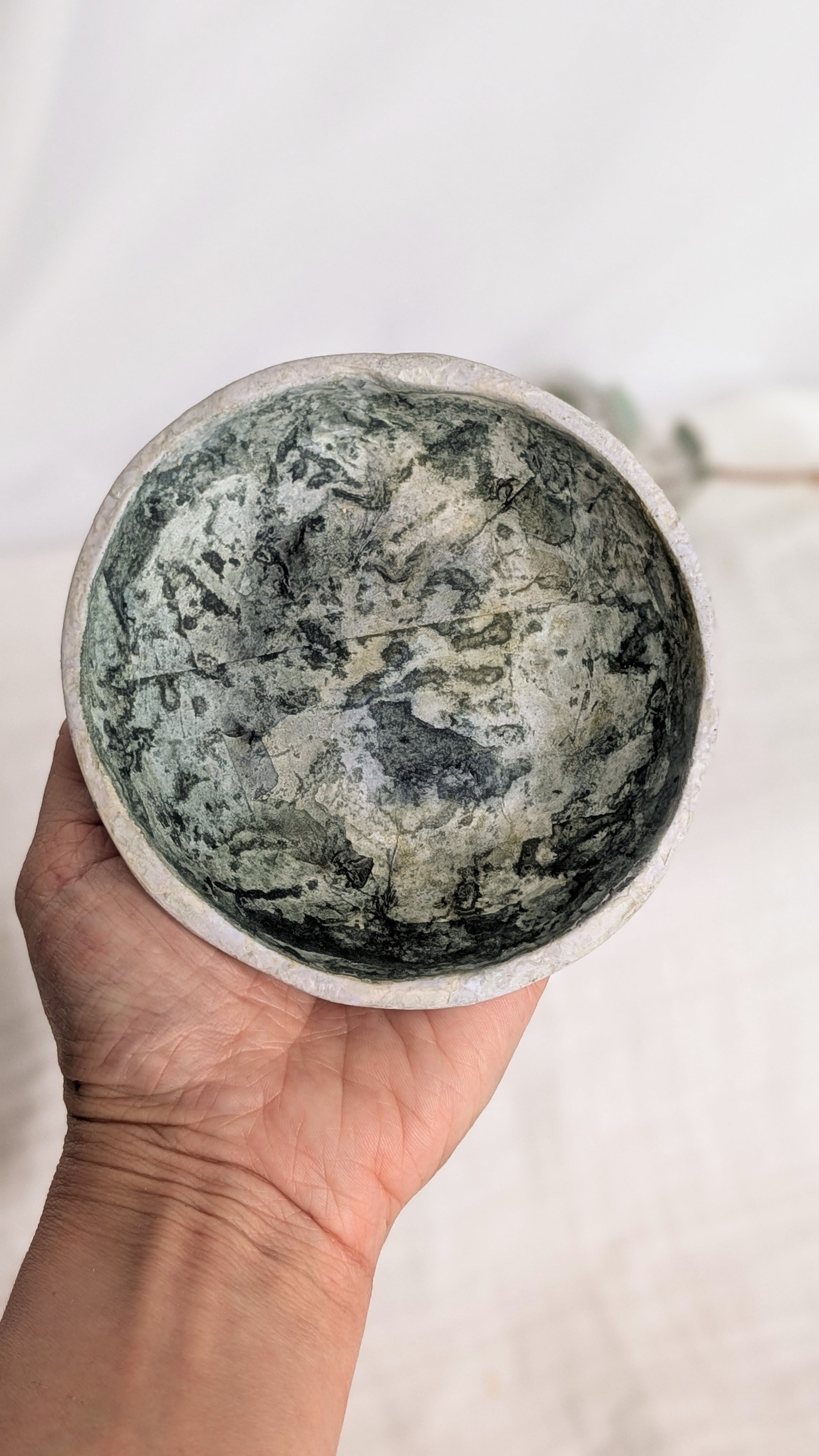 Handmade Paper Clay Bowl – Decorative Catchall – Sustainable Paper Anniversary Gift