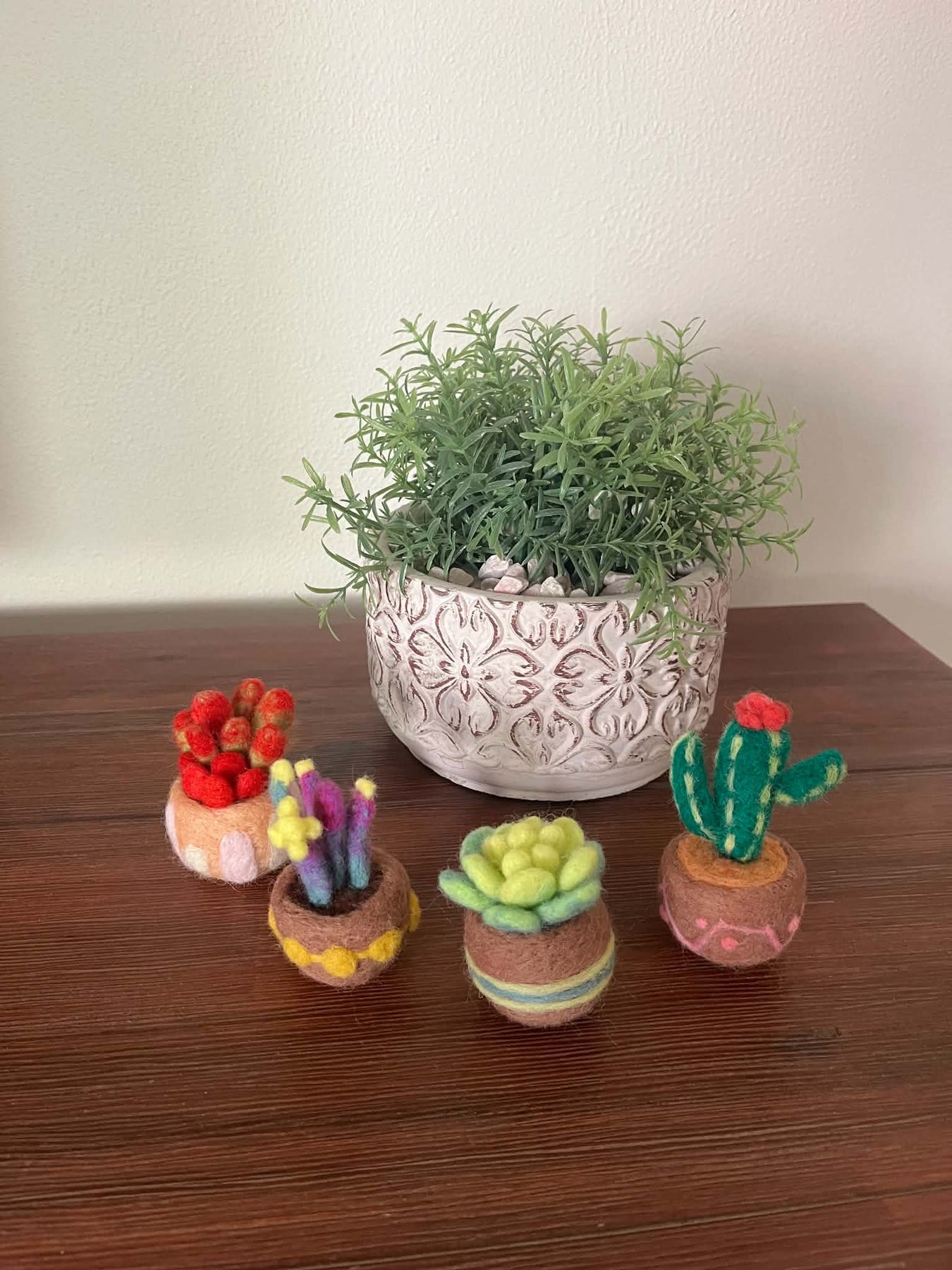 Needle felted Prickly Pear