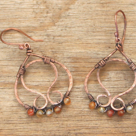 Carnelian and Copper earrings