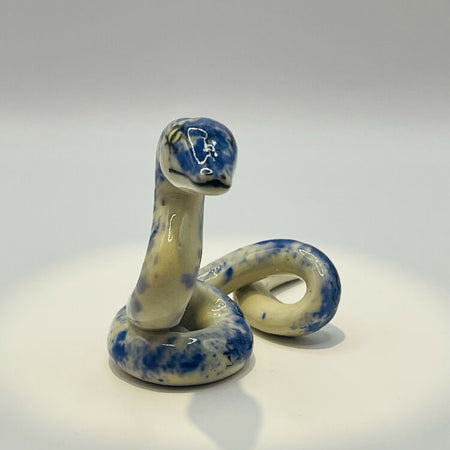 Ceramic Blue snake ornament / chopsticks rest/ brush rest