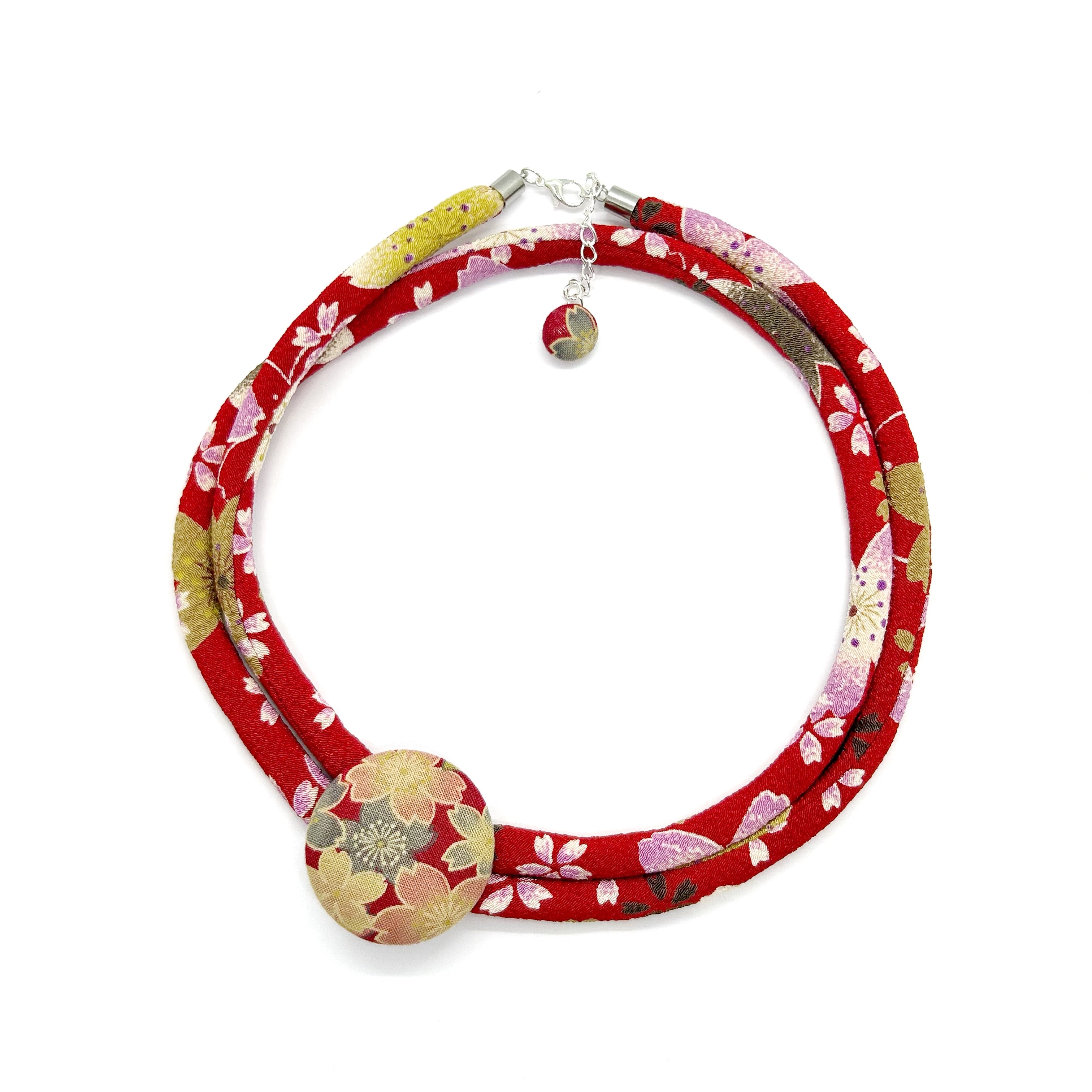 Kimono Cord Necklace - Red