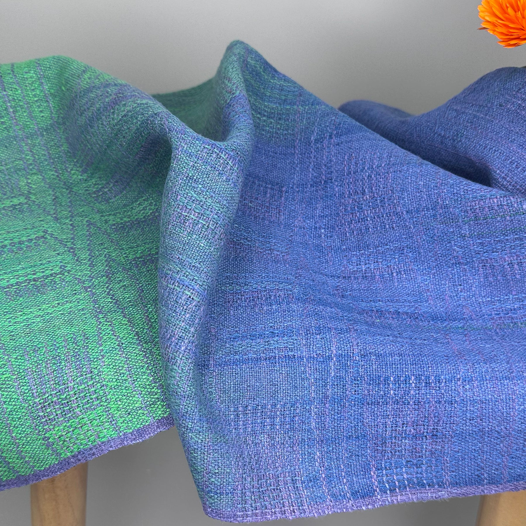 Hand-Dyed and Handwoven Linen/Cotton Tea Towels