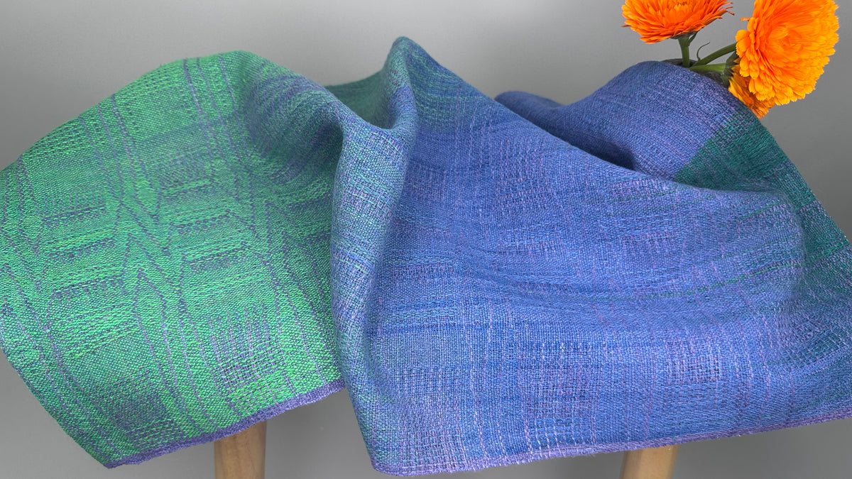 Hand-Dyed and Handwoven Linen/Cotton Tea Towels