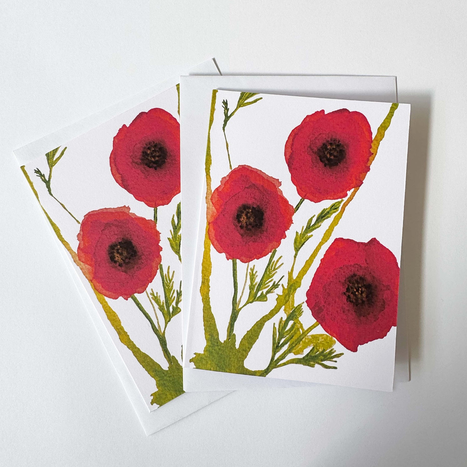 Daisy Greeting Card Set: Hand-Drawn Floral Design, recycled card and envelope.
