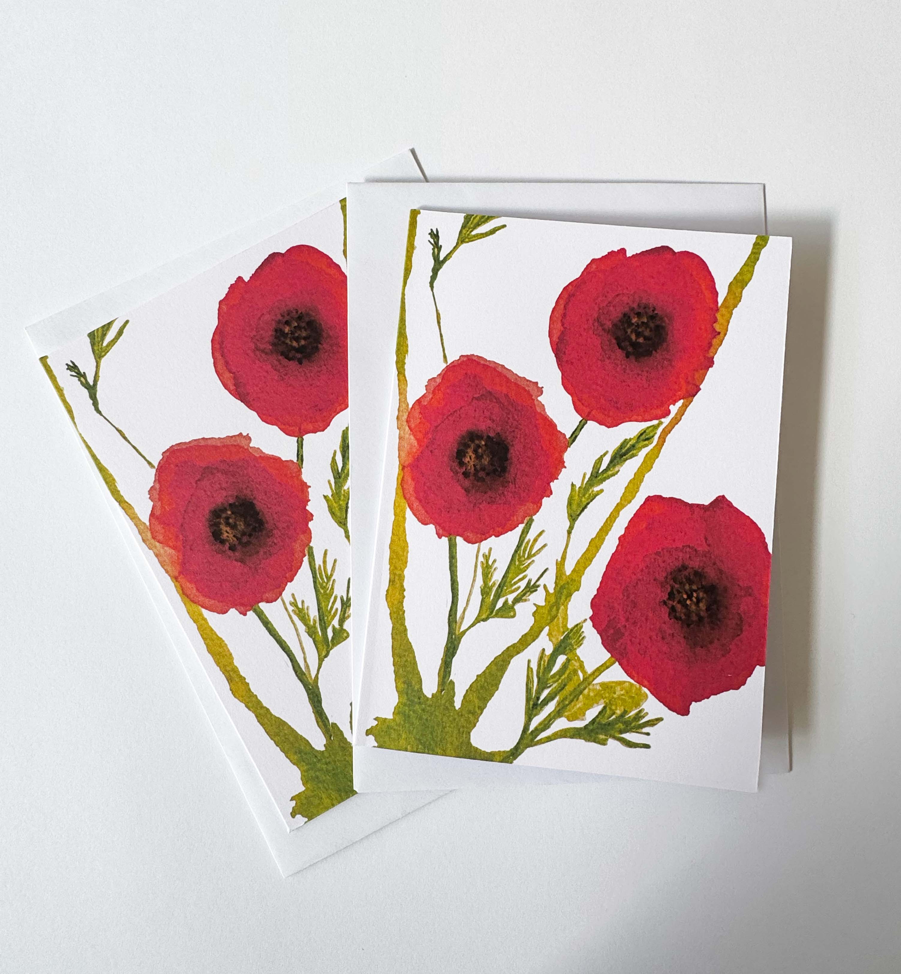 Daisy Greeting Card Set: Hand-Drawn Floral Design, recycled card and envelope.