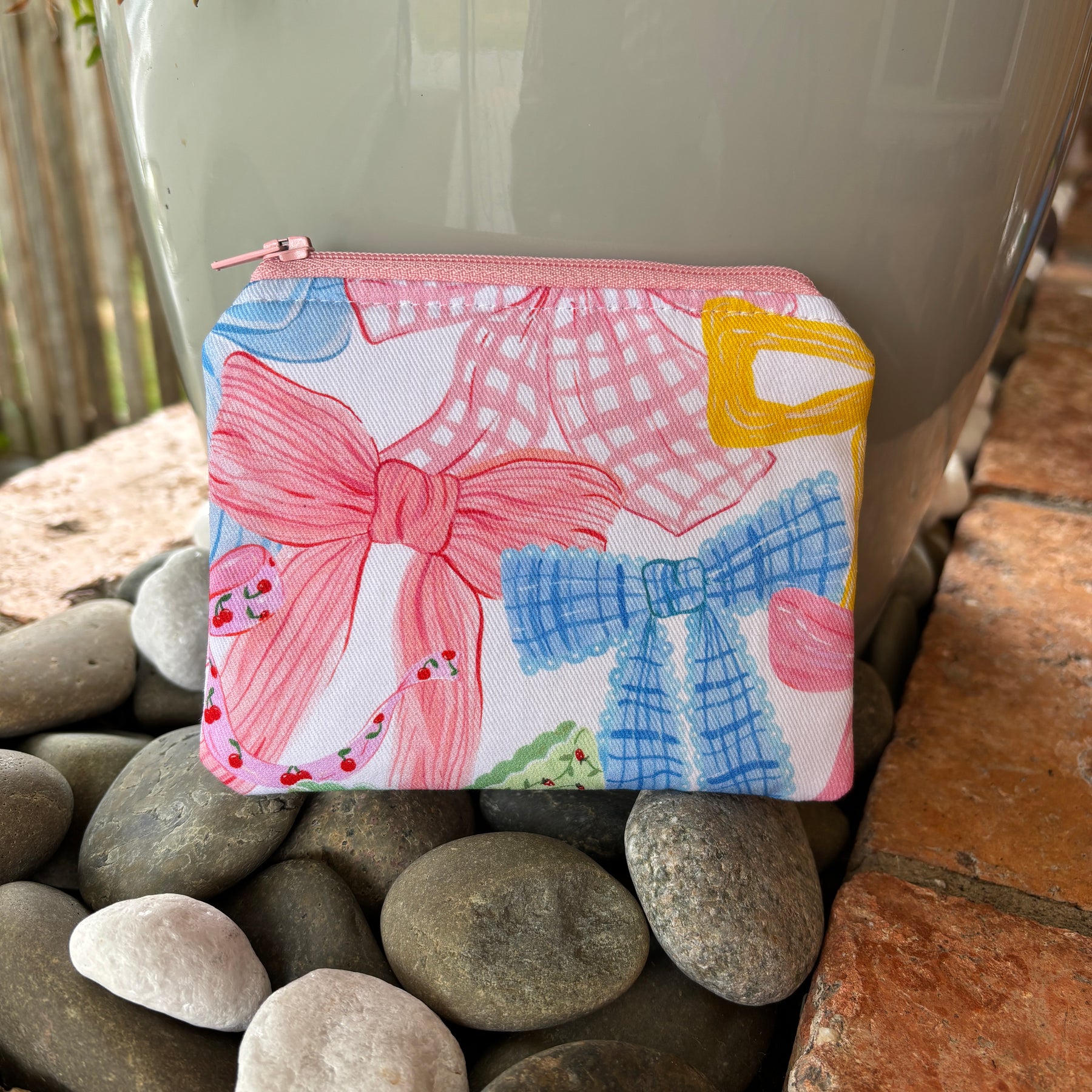 Small Handmade Fabric Zipper Pouch – Coin Purse & Mini Essentials Organiser