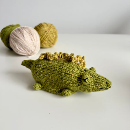Hatching Crocodile Surprise Toy | Hand Knitted | Merino Wool | Ready to Ship