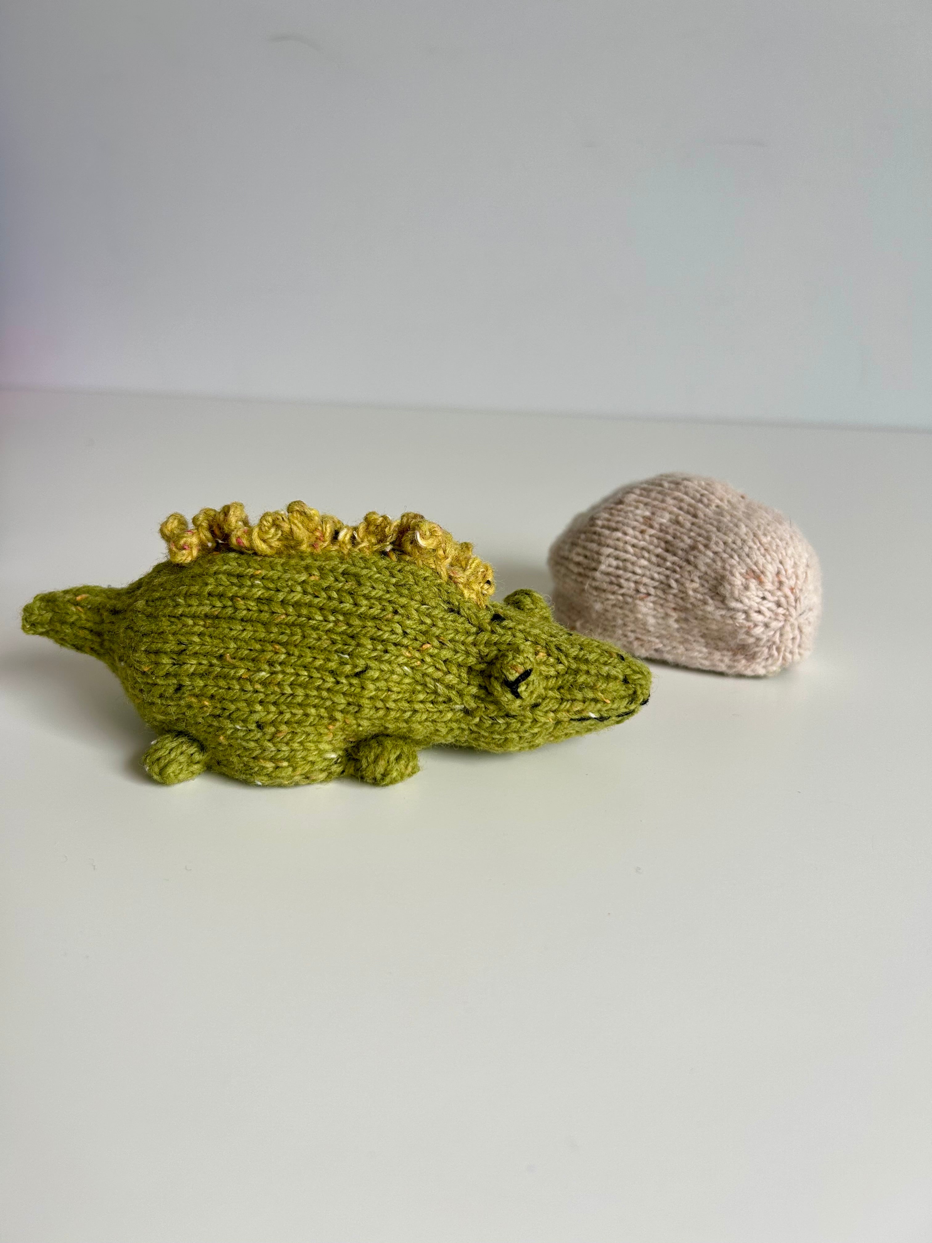 Hatching Crocodile Surprise Toy | Hand Knitted | Merino Wool | Ready to Ship