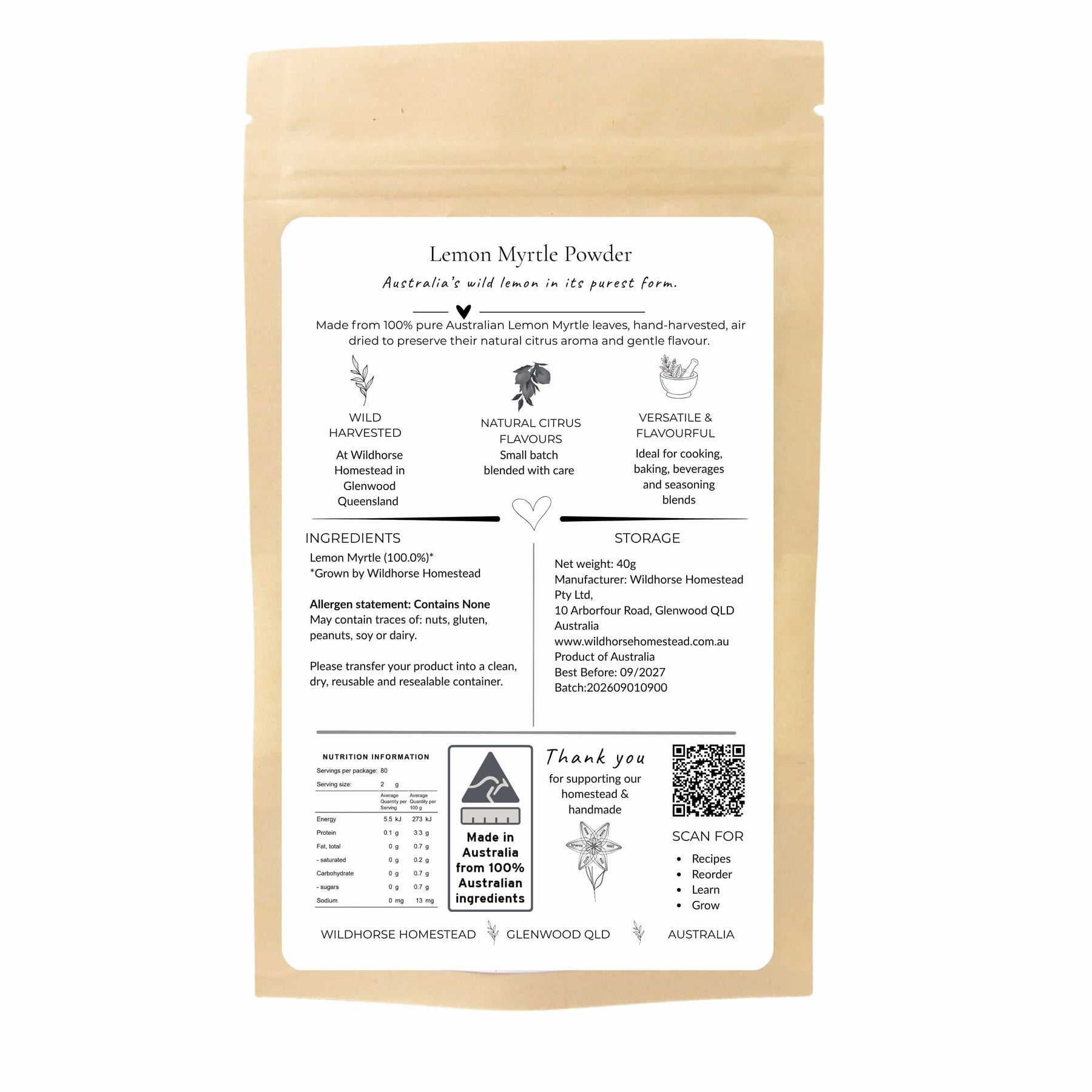 Native Lemon Myrtle Powder
