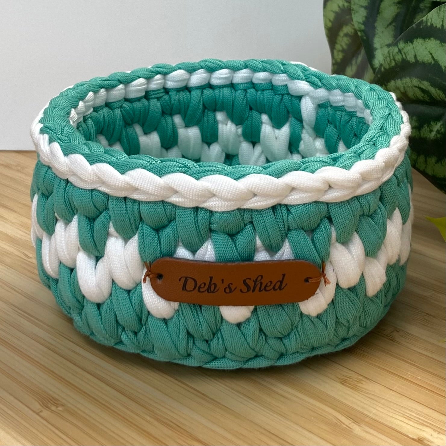 Crochet Basket - Round - 2 Tone