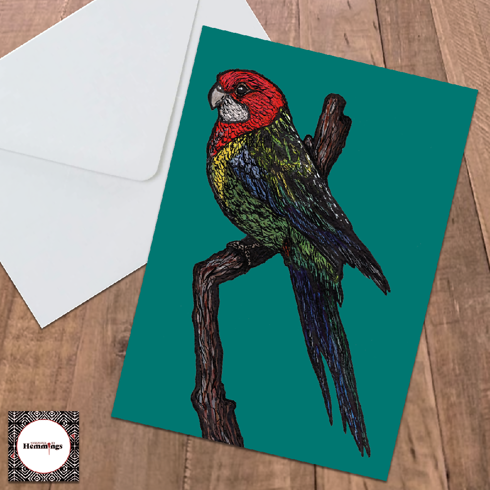 Eastern Rosella Greeting Card + Envelope