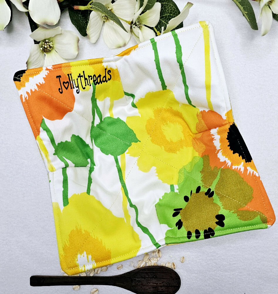 Hot/Cold Cozy Bowl Holder - Sunny Flowers
