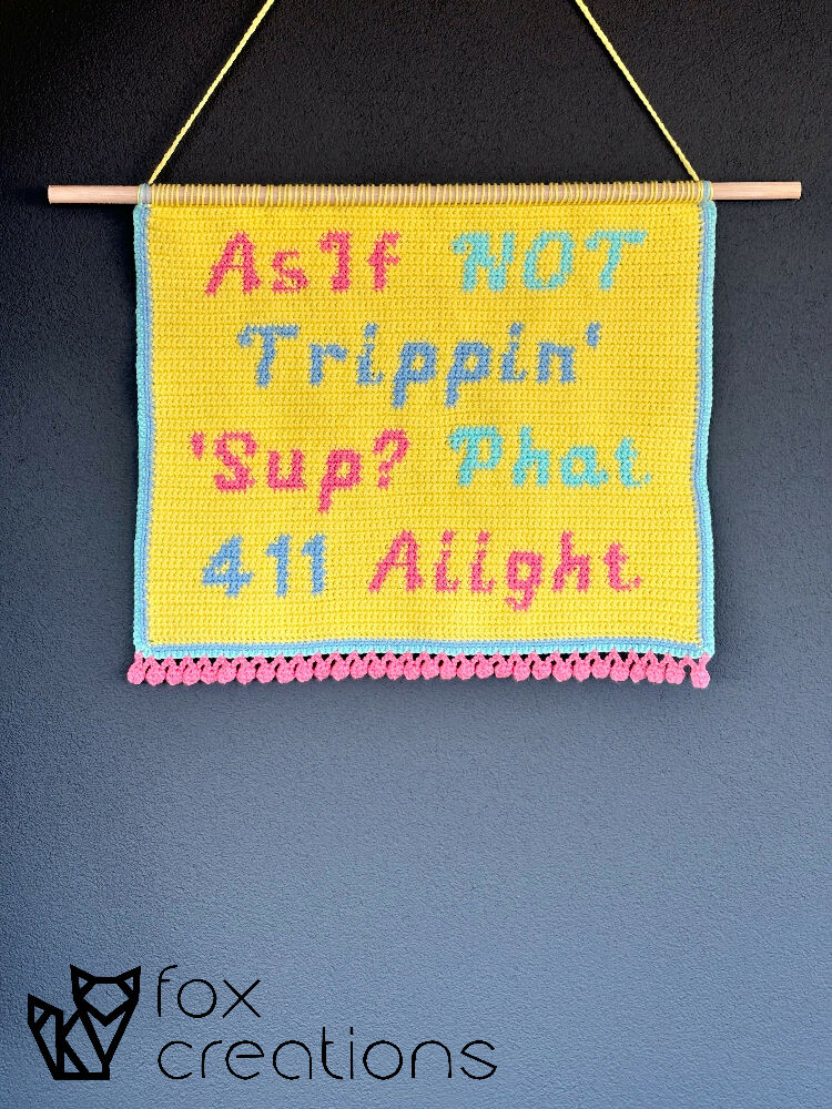 90's Slang Wall Hanging Crochet Pattern