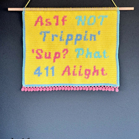 90's Slang Wall Hanging Crochet Pattern