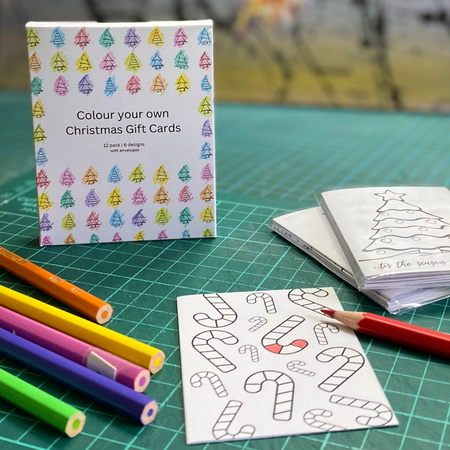 Colour your own Christmas Giftcards - pack of 6 or 12