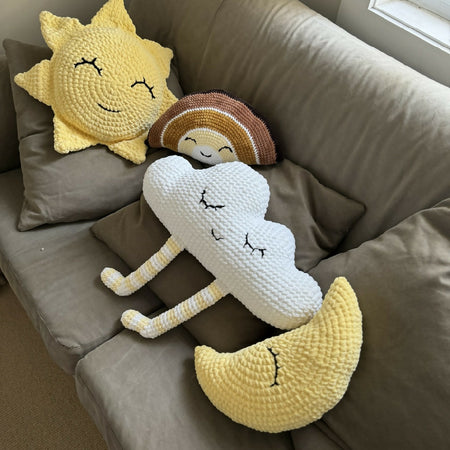 Crochet Plush Nursery Cushion , Set of 2,3 or 4 , Choose your combination