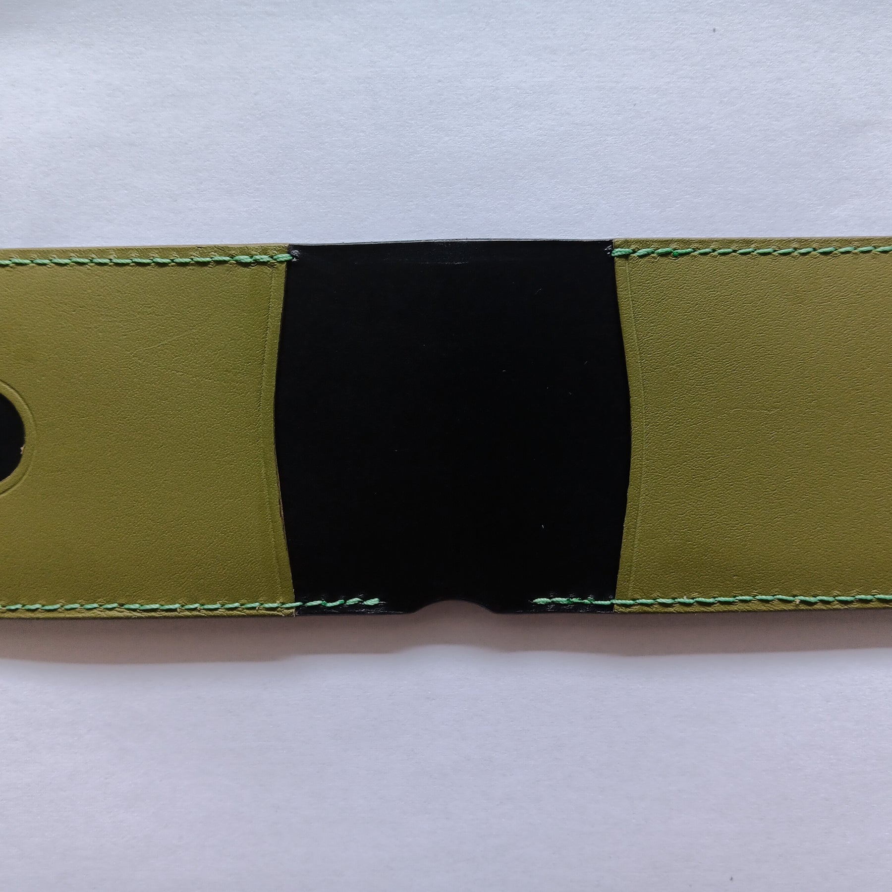 Men's Wallet Cardholder - Pea Green Stitching