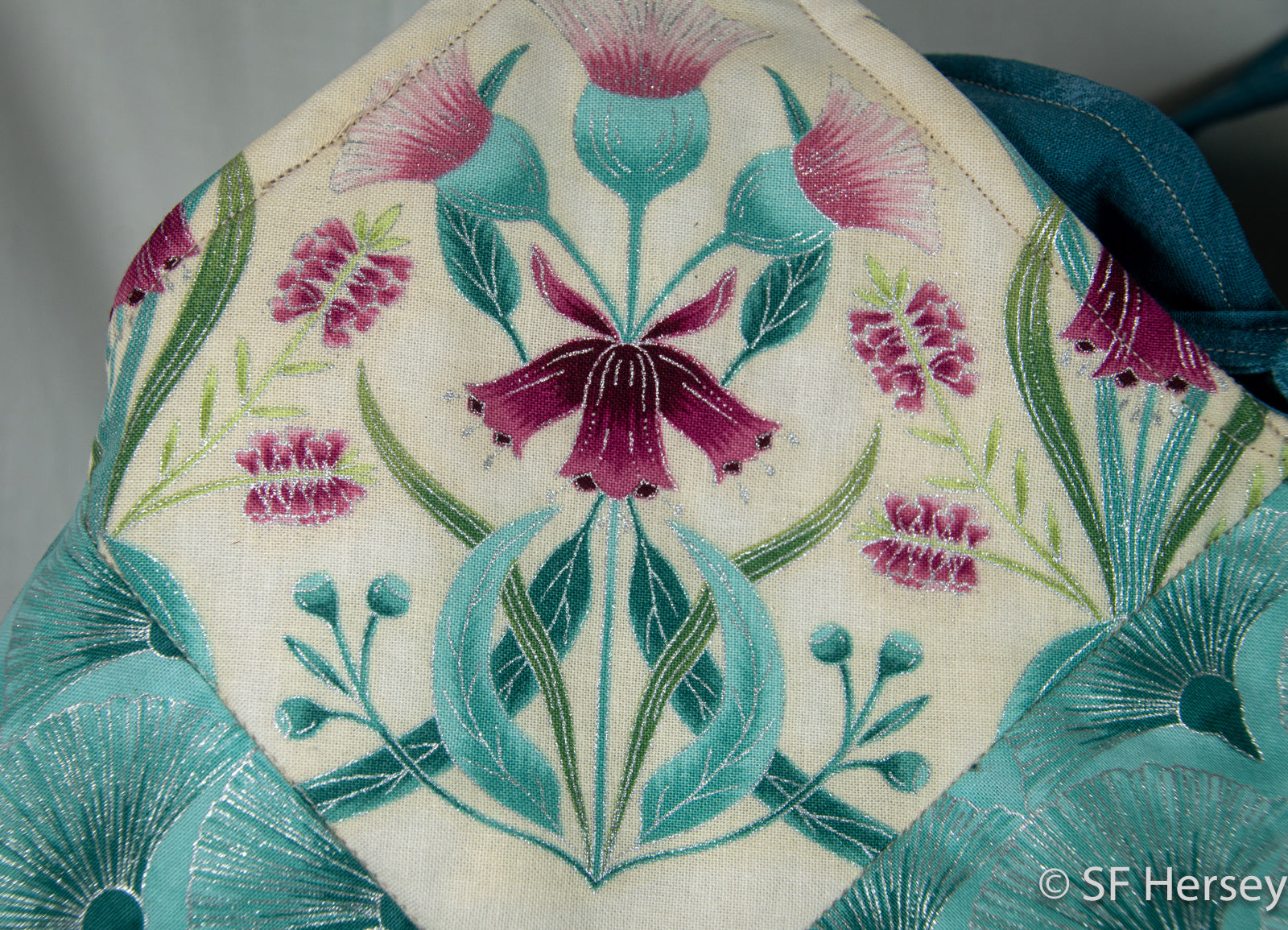 Melba Aussie Flowers Handbag or Yarn Bag
