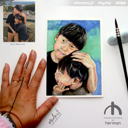 Custom Portrait | Postcard | Watercolour