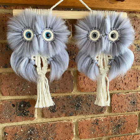 Macrame Twin Owl Wall Hanging