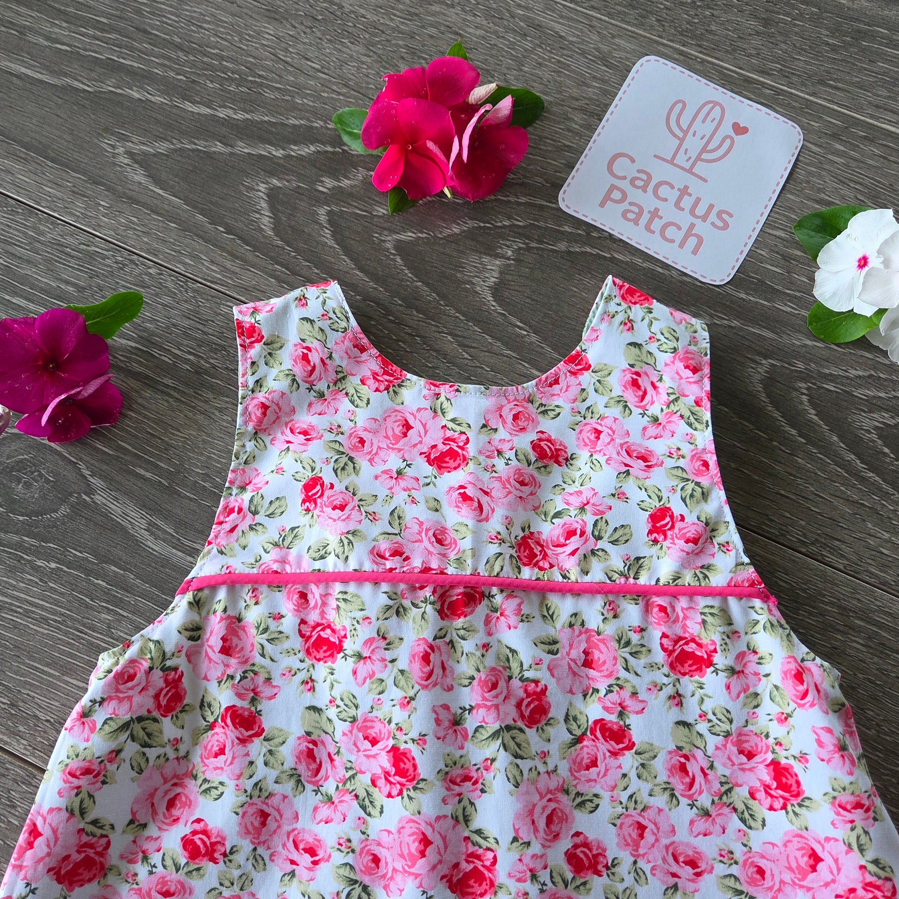 "Vintage Rosebuds" Reversible Pinafore Dress - Size 2 Years