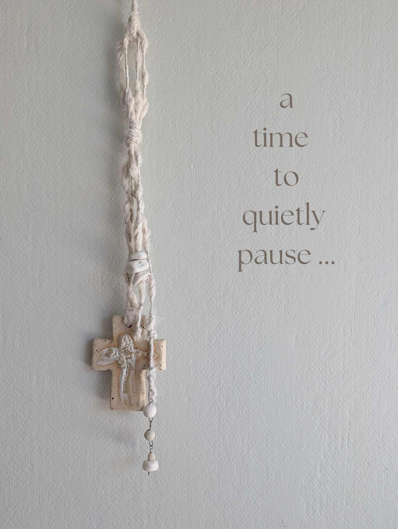 A time to pause | Handmade Ceramic Cross