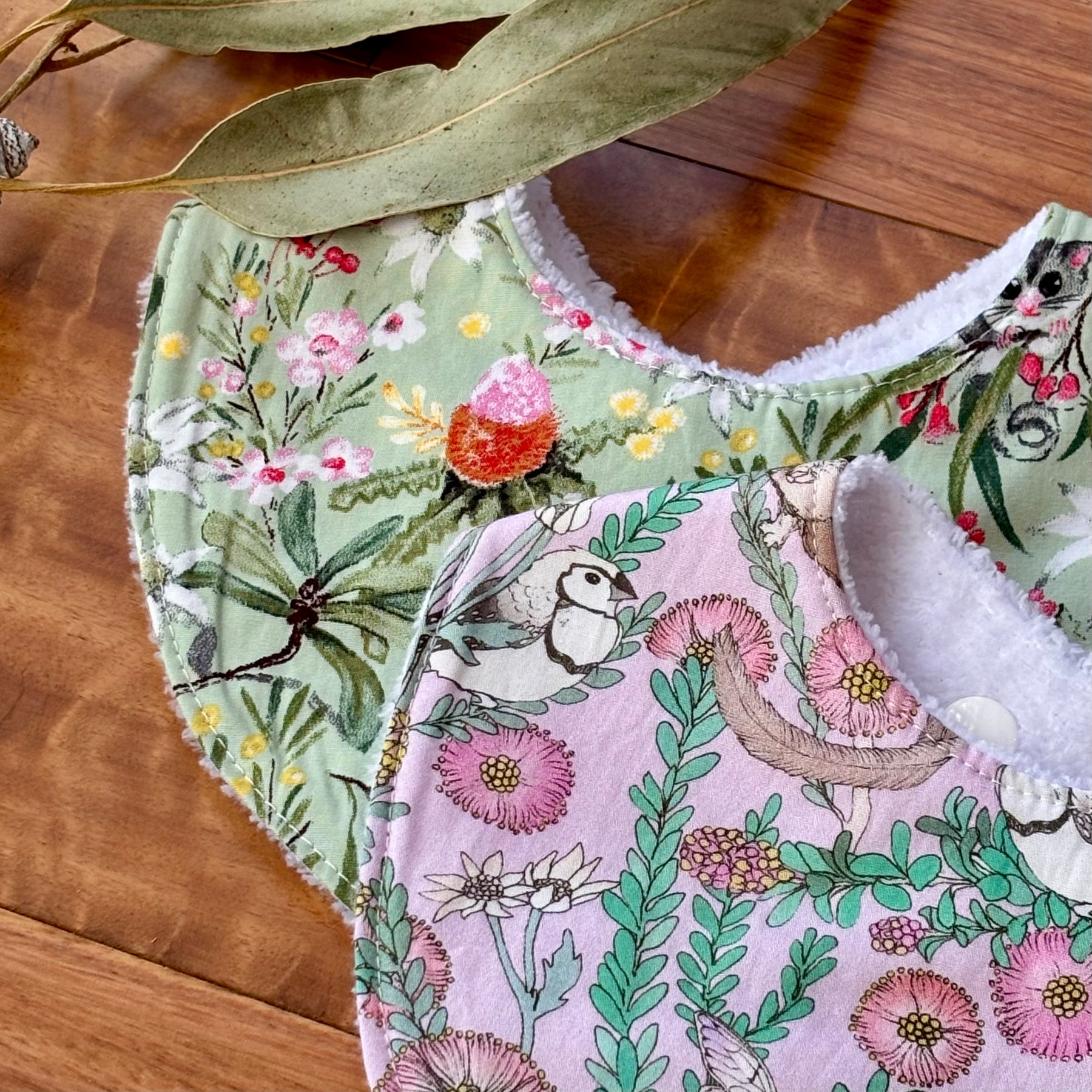 Australiana Baby Bib Set | Possum Buddies | Ready to Ship