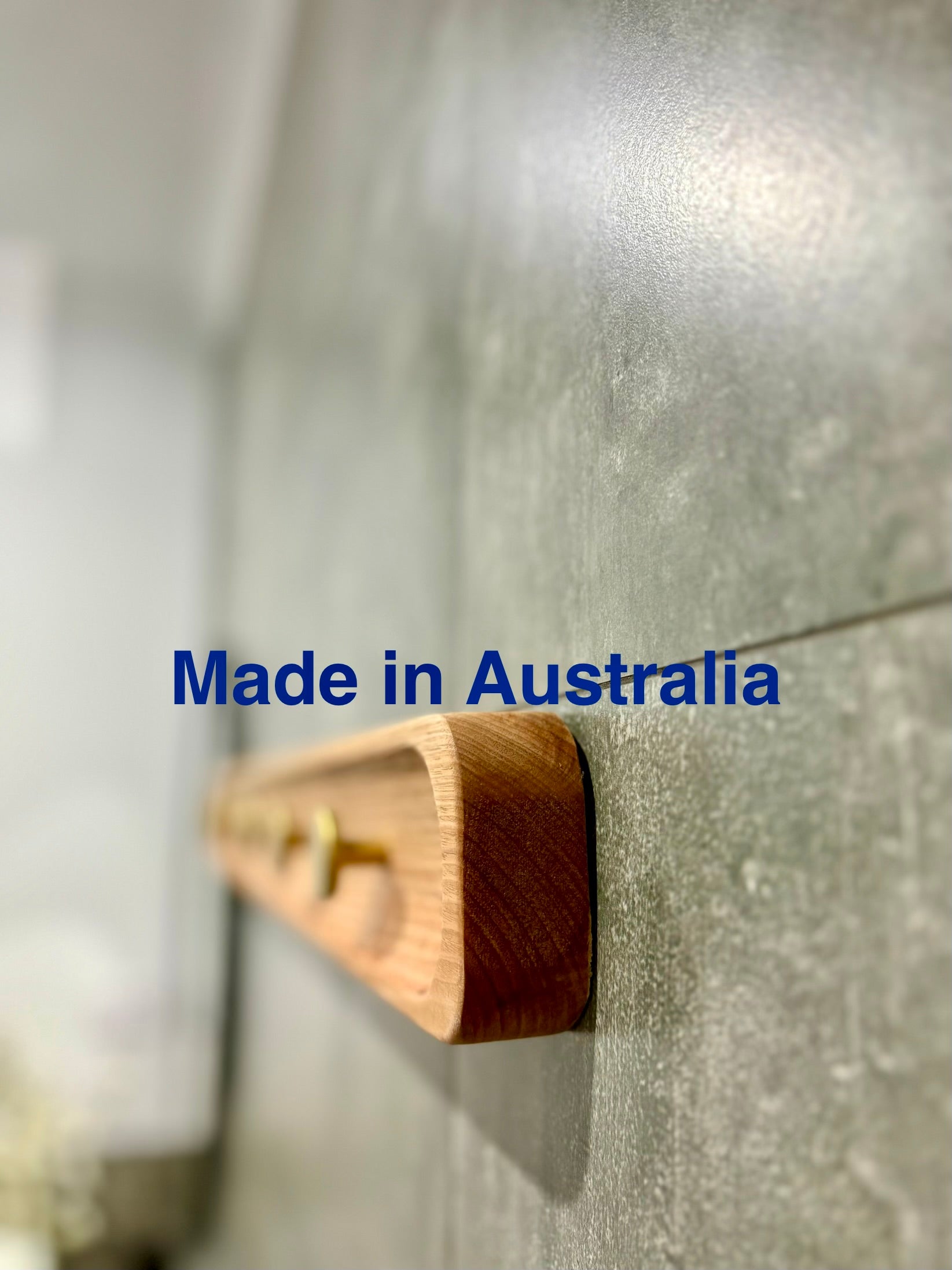 No.1 Tasmanian oak coat rack with gold hooks