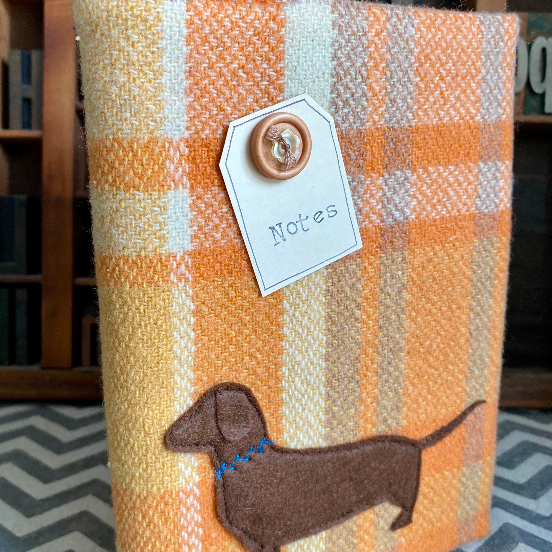 A5 Upcycled Notebook Dachshund - Orange